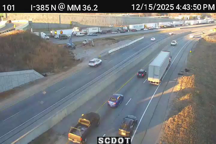 Greenville: I-385 N @ MM 36.2 (Off-Ramp to I-85 N)