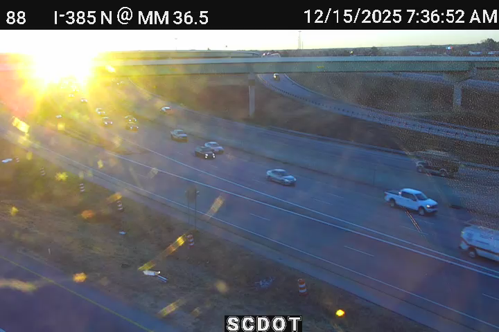 Greenville: I-385 N @ MM 36.5 (On-Ramp from I-85 N)