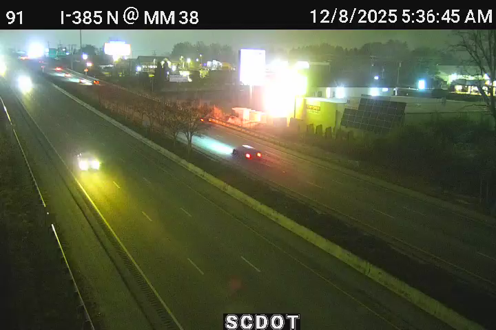 Greenville: I-385 N @ MM 38