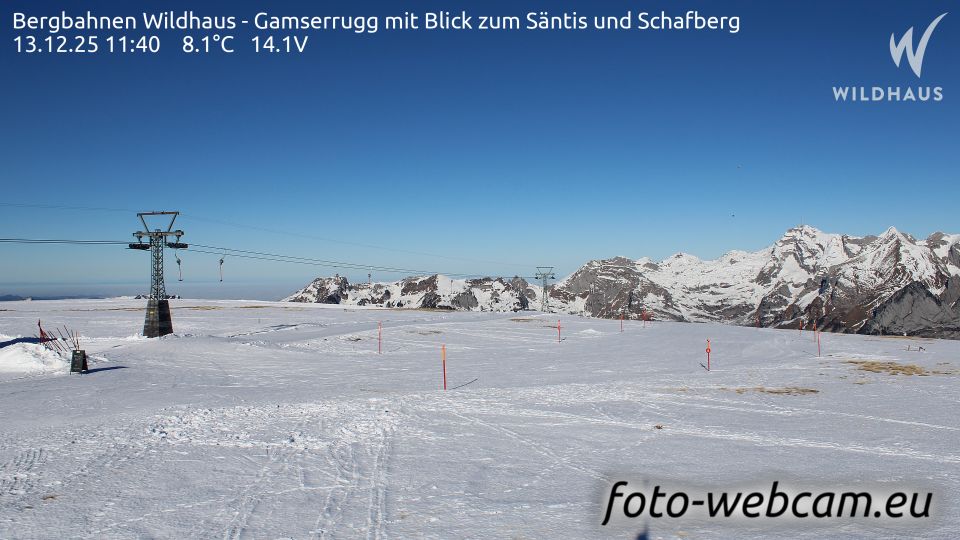 Wildhaus-Alt St. Johann: Bergbahnen Wildhaus - Gamserrugg mit Blick zum Säntis und Schafberg