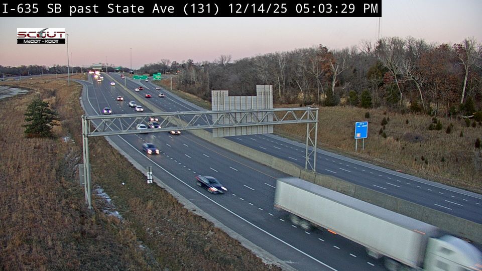 Kansas City: I-635 S @ S OF STATE AVE