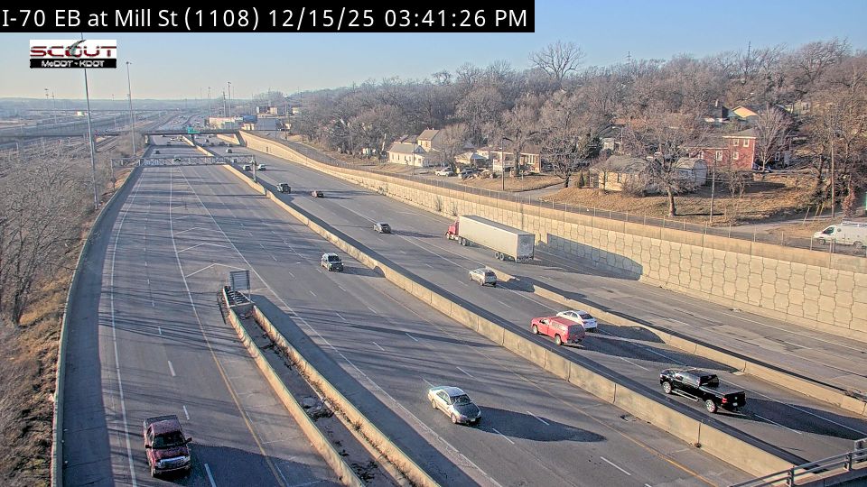Kansas City: I-70 E @ Mill Street
