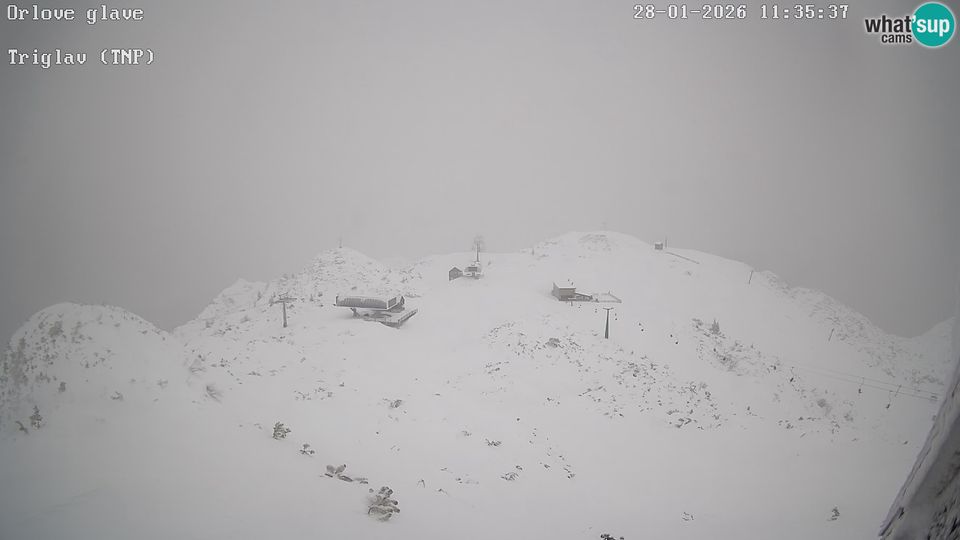 Bohinj: Vogel Ski Resort webca View from Orlova Glava to Triglav