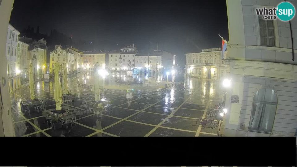 Piran: Webcam - Tartini square from “Mestna Kavarna”