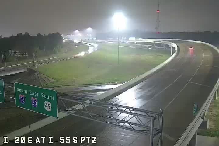 Jackson: I-55 South at I-20 Interchange