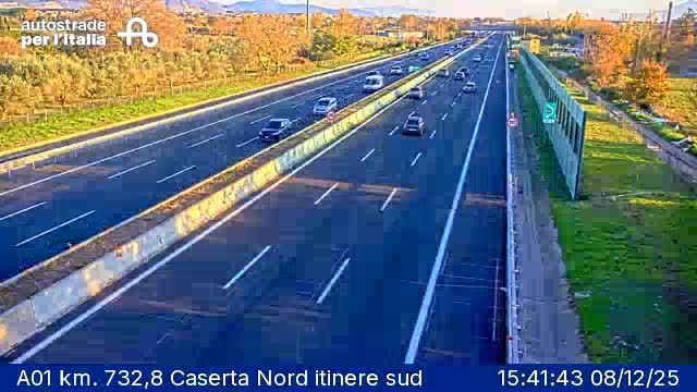 Casapulla: A01 km. 732,8 Caserta Nord itinere sud