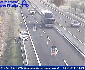 Cerignola: A16 km. 162,4 PMV - Ovest itinere ovest