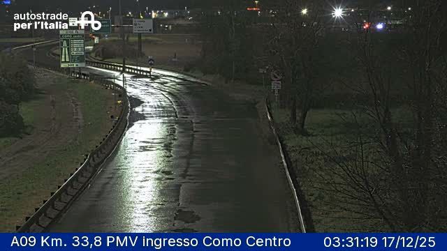 Como: Breccia: A09 Km. 33,8 PMV ingresso Como Centro