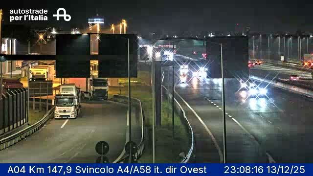 Caponago: A04 Km 147,9 Svincolo A4/A58 it. dir Ovest