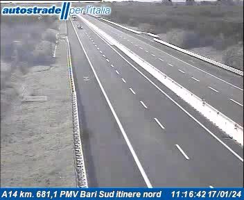 Bari: Municipio 4: A14 km. 681,1 PMV Bari Sud itinere nord