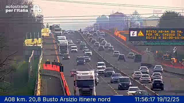Marnate: A08 km. 20,8 Busto Arsizio itinere nord