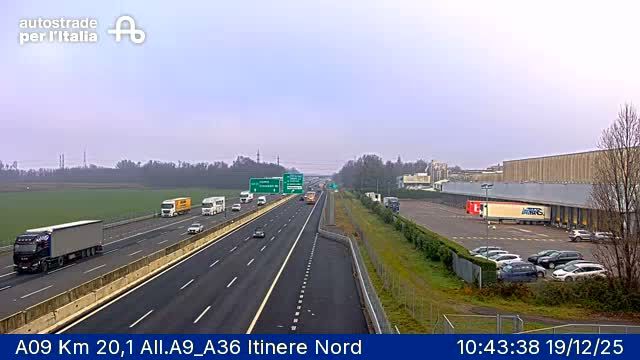 Turate: A09 Km 20,1 All.A9_A36 Itinere Nord