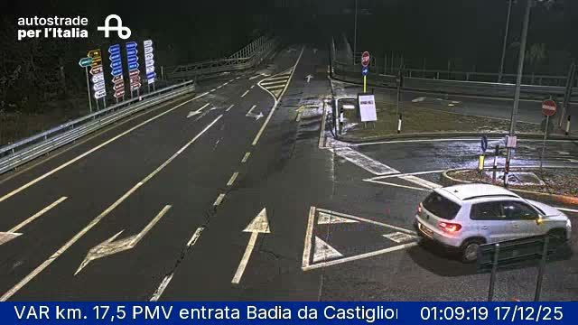 Castiglione dei Pepoli: VAR km. 17,5 PMV entrata Badia da Castiglione