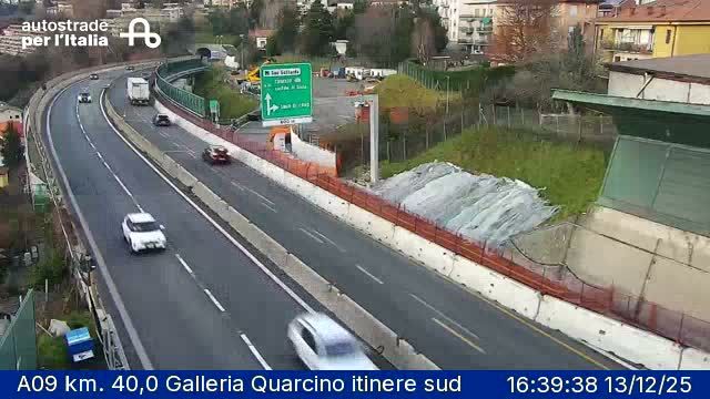 Como: Sagnino: A09 km. 40,0 Galleria Quarcino itinere sud