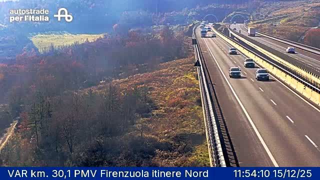 Barberino di Mugello: VAR km. 30,1 PMV Firenzuola itinere Nord