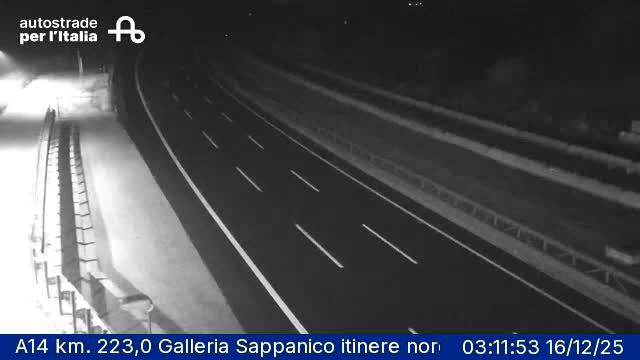 Ancona: A14 km. 223,0 Galleria Sappanico itinere nord