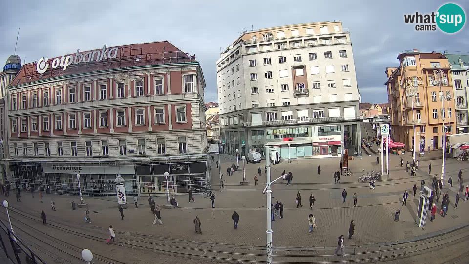 Zagreb: Mjesni odbor Cvjetni trg: Webcam Zagreb Bana Jelačića square | Croatia