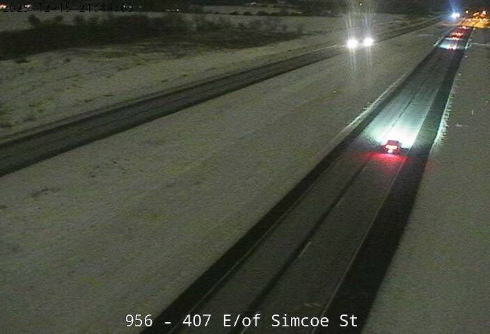 Whitby: Highway 401 near Thickson Road, Looking Down