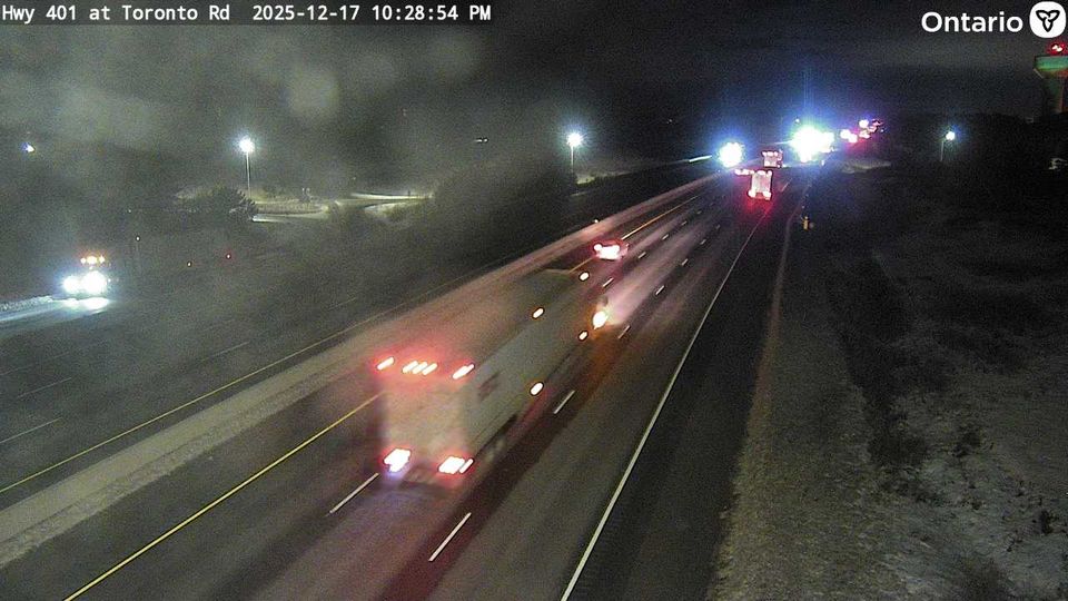 Port Hope › East: Highway 401 at Toronto Road, Looking East