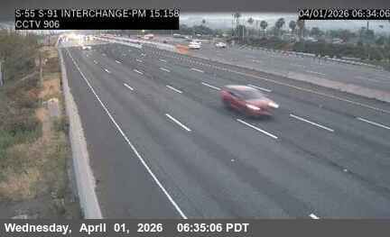 Orange › South: SR-55 : (906) SB SR-55 at SR-91 Interchange