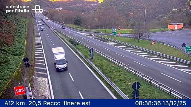 Sori: A12 km. 20,5 Recco itinere est