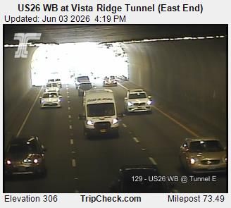 Portland: Goose Hollow: US26 WB at Vista Ridge Tunnel (East End)