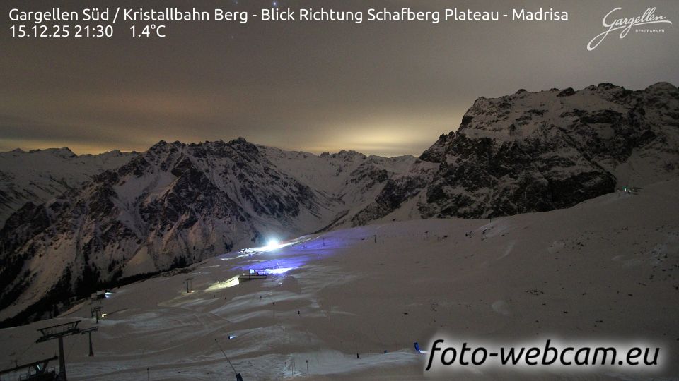 Gemeinde Sankt Gallenkirch: Gargellen Süd - Kristallbahn Berg - Blick Richtung Schafberg Plateau - Madrisa
