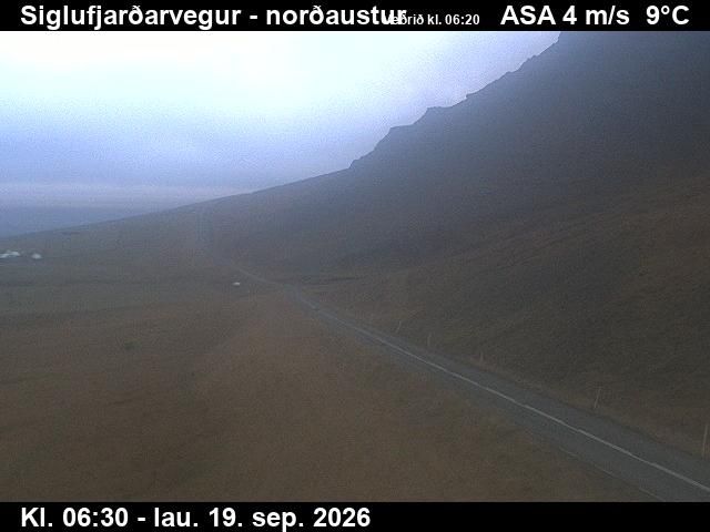 Siglufjorur: Siglufjarðarvegur við Herkonugil