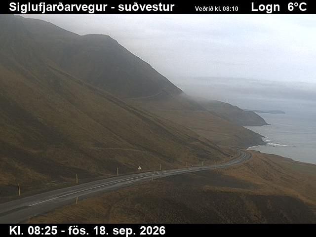 Siglufjorur: Siglufjarðarvegur við Herkonugil