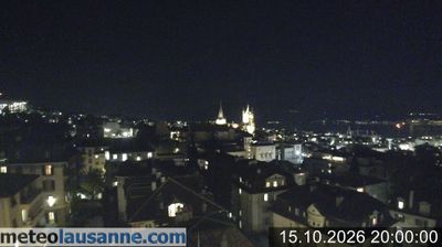 Webcam Lausanne › South-east: Lausanne Cathedral - Lake Geneva - Les Jumelles