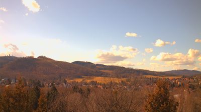 Bad Tabarz: Tabarz" Blick vom Burgholz Richtung Süd/West - Westen auf den Ort