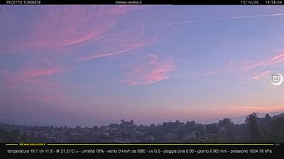 Webcam Pecetto › South: Pecetto Torinese - Chiesa dei Batù - Torre civica di Pecetto Torinese