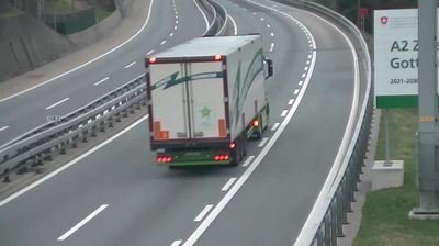 Wassen: A2/E35, Gotthardtunnel, Göschenen in Richtung Süd