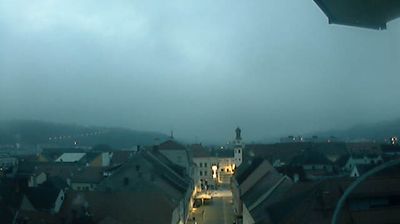 Leoben: Schwammerlturm - Blick zum Alten Rathaus