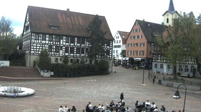 Webcam Villingen-Schwenningen › West: Stadtstrand VS-Schwenningen - Muslenplatz - Brunnenskulptur 1995 Axel Otterbach