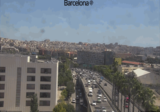 Barcelona: Ronda de Dalt at Velòdrom (looking to SW with Tibidabo Mt. at the end)