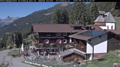 Gemeinde Silbertal › North-west: 3 Sterne Hotel & Restaurant "Panoramagasthof Kristberg" - Knappenkirche St. Agatha