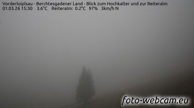 Ramsau bei Berchtesgaden: Vorderloiplsau - Berchtesgadener Land - Blick zum Hochkalter und zur Reiteralm