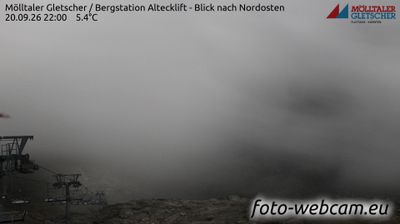 Zirknitz: Mölltaler Gletscher - Bergstation Altecklift - Blick nach Nordosten