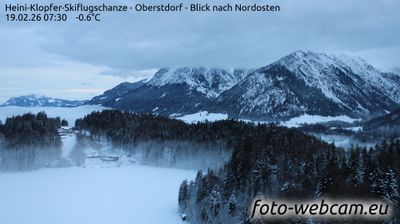 Oberstdorf: Heini-Klopfer-Skiflugschanze - Blick nach Nordosten