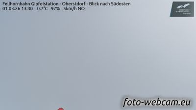 Gemeinde Mittelberg: Fellhornbahn Gipfelstation - Oberstdorf - Blick nach Südosten