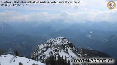 Gemeinde Gostling an der Ybbs: Hochkar - Blick über Wildalpen nach Südosten zum Hochschwab