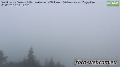Garmisch-Partenkirchen: Partenkirchen: Wankhaus - Garmisch - Blick nach Südwesten zur Zugspitze