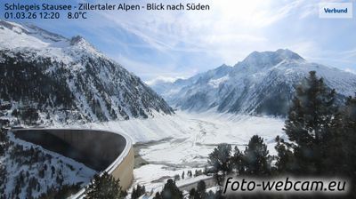 Marktgemeinde Mayrhofen: Schlegeis Stausee - Zillertaler Alpen - Blick nach Süden