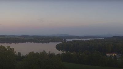 Webcam Waging am See: Taching am See - Tettenhausen - Wallfahrtskirche Maria Heimsuchung Mühlberg - Wonneberg - Tengling - Petting