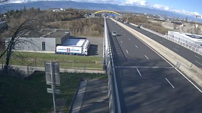 Saint-Julien-en-Genevois: A401 Douane de Bardonnex, vue orientée vers Genève