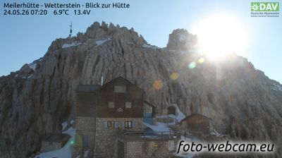 Gemeinde Leutasch: Meilerhütte - Wetterstein - Blick zur Hütte