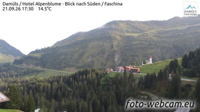 Gemeinde Damuls: Damüls - Hotel Alpenblume - Blick nach Süden - Faschina