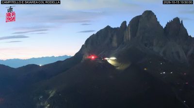 Webcam Campitello di Fassa: Sella Pass - Col Rodella a Parte - Langkofel - Sasso Pordoi