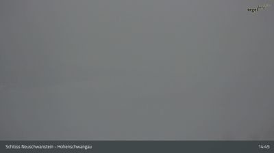 Schwangau: Füssen - Schloss Hohenschwangau, Blick zum Freibad am Alpsee